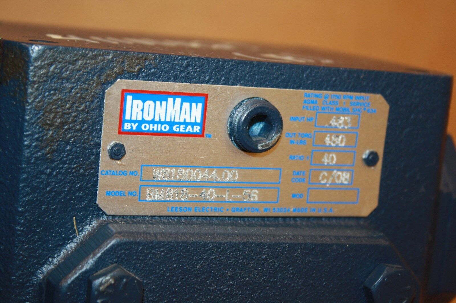 OHIO GEAR BM818-40-L-56 IRONMAN GEAR REDUCER W8180044.00 BMQ818-40-L-56