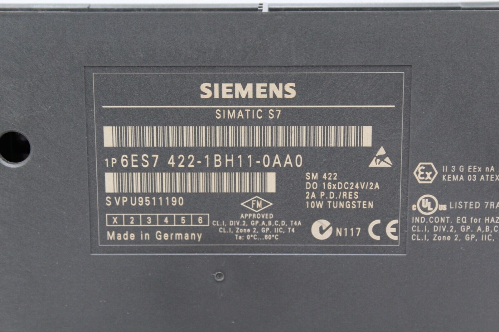 Siemens 6ES7 422-1BH11-0AA0 Simatic S7 Digital Output Module 6ES7422-1BH11-0AA0