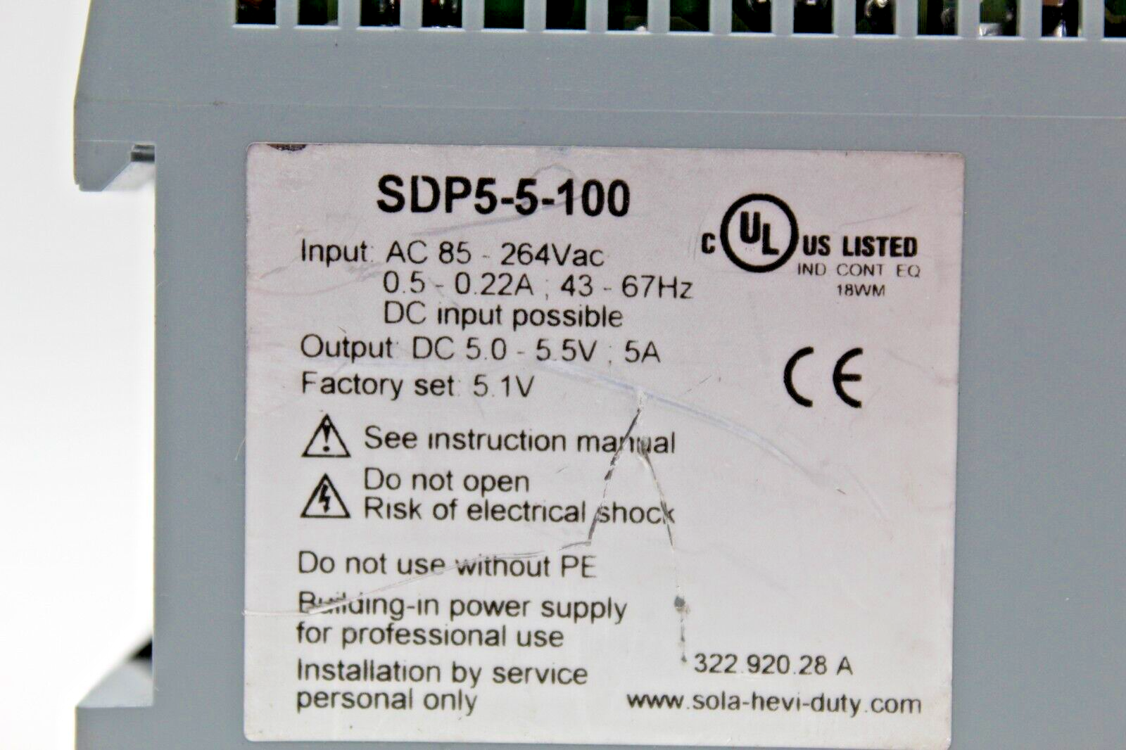 Emerson Sola SDP 5-5-100 Power Supply