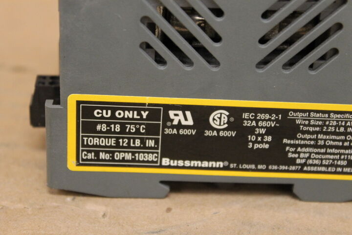 BUSSMANN OPM-1038C OVERCURRENT PROTECTION MODULE