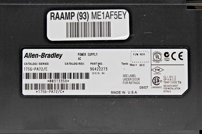 Allen-Bradley 1756-PA72/C ControlLogix Power Supply
