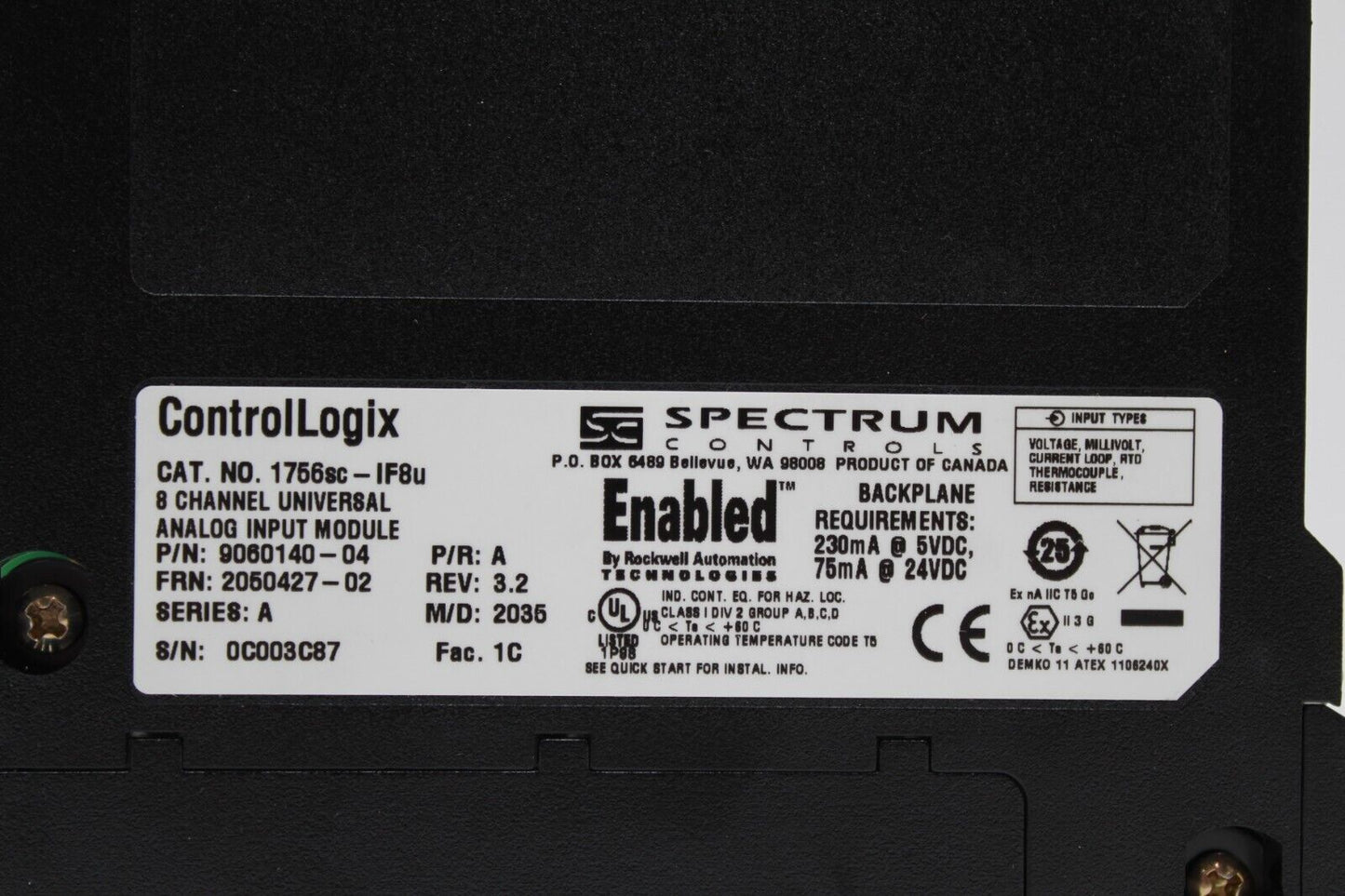 Allen-Bradley 1756sc-IF8u ControlLogix 8  Channel Universal Analog Input Module