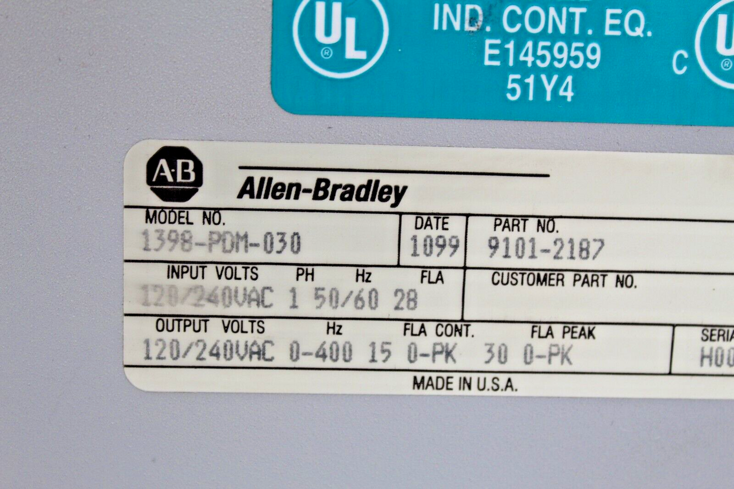 Allen Bradley 1398-PDM-030 Servo Drive