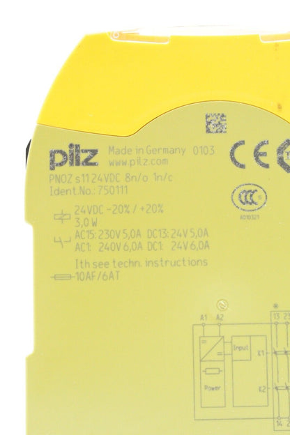 Pilz PNOZ s11 24VDC 8n/o 1n/c Safety Relay