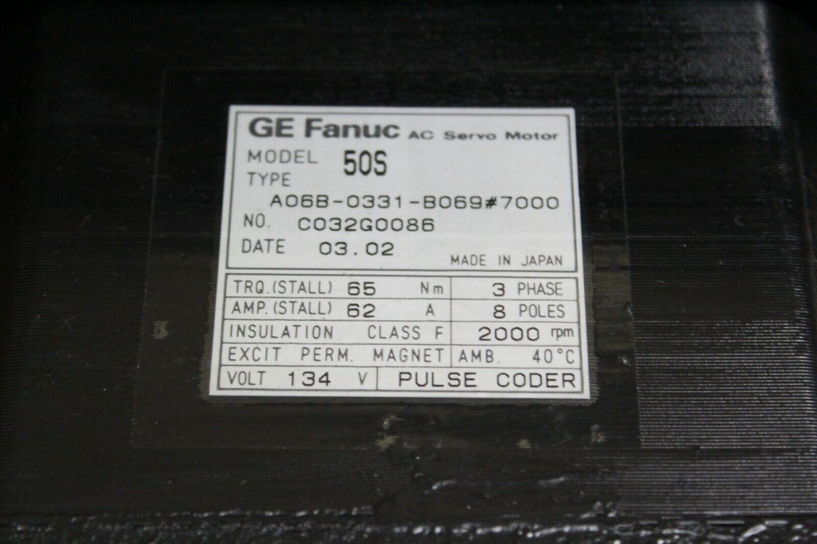 Fanuc A06B-0331-B069#7000 Spindle Motor A06B-0331-B069