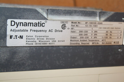 EATON DYNAMATIC AF-150102-0240 AF1500 ADJUSTABLE FREQUENCY AC DRIVE