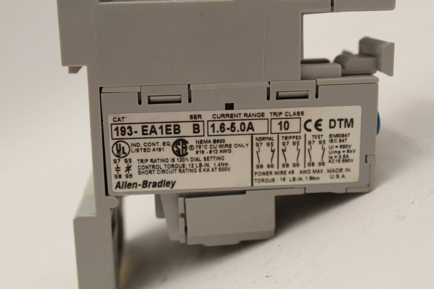 Allen-Bradley 193-EA1EB Overload Relay Unit