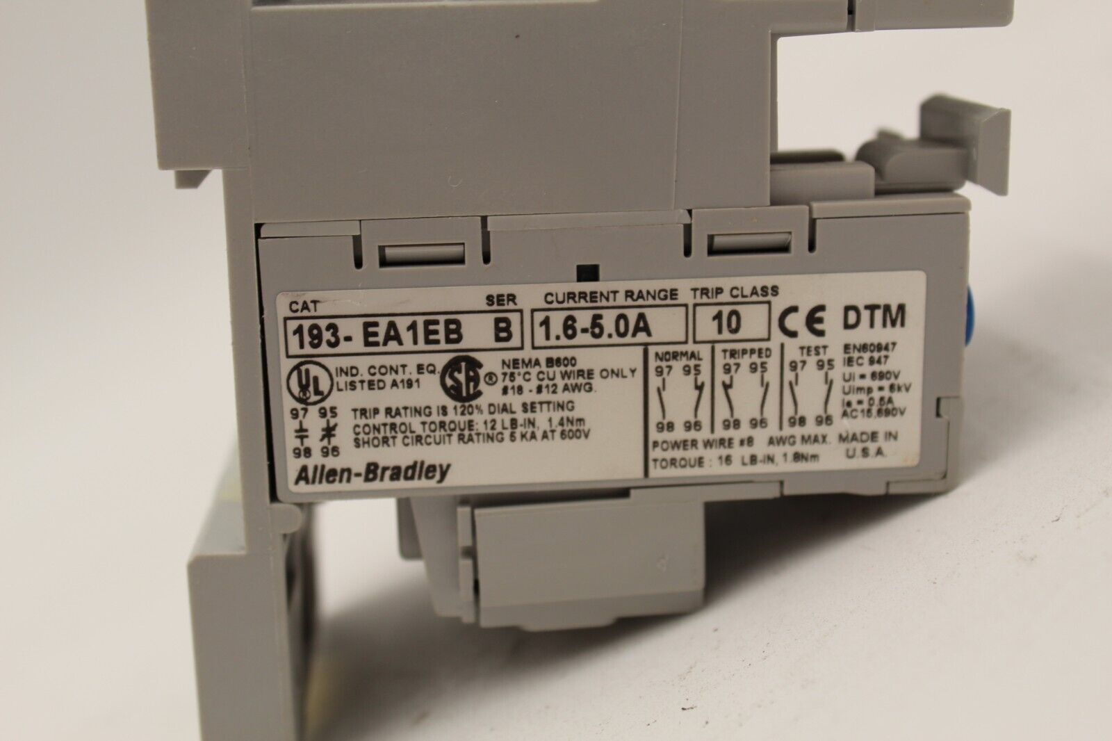 Allen-Bradley 193-EA1EB Overload Relay Unit