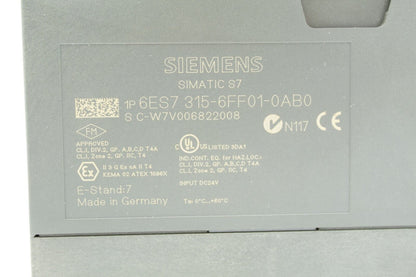 Siemens 6ES7 315-6FF01-0AB0 Simatic S7 Failsafe CPU Module