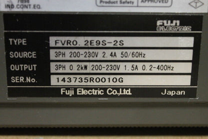 Fuji Electric FVRO. 2E9S-2S Inverter