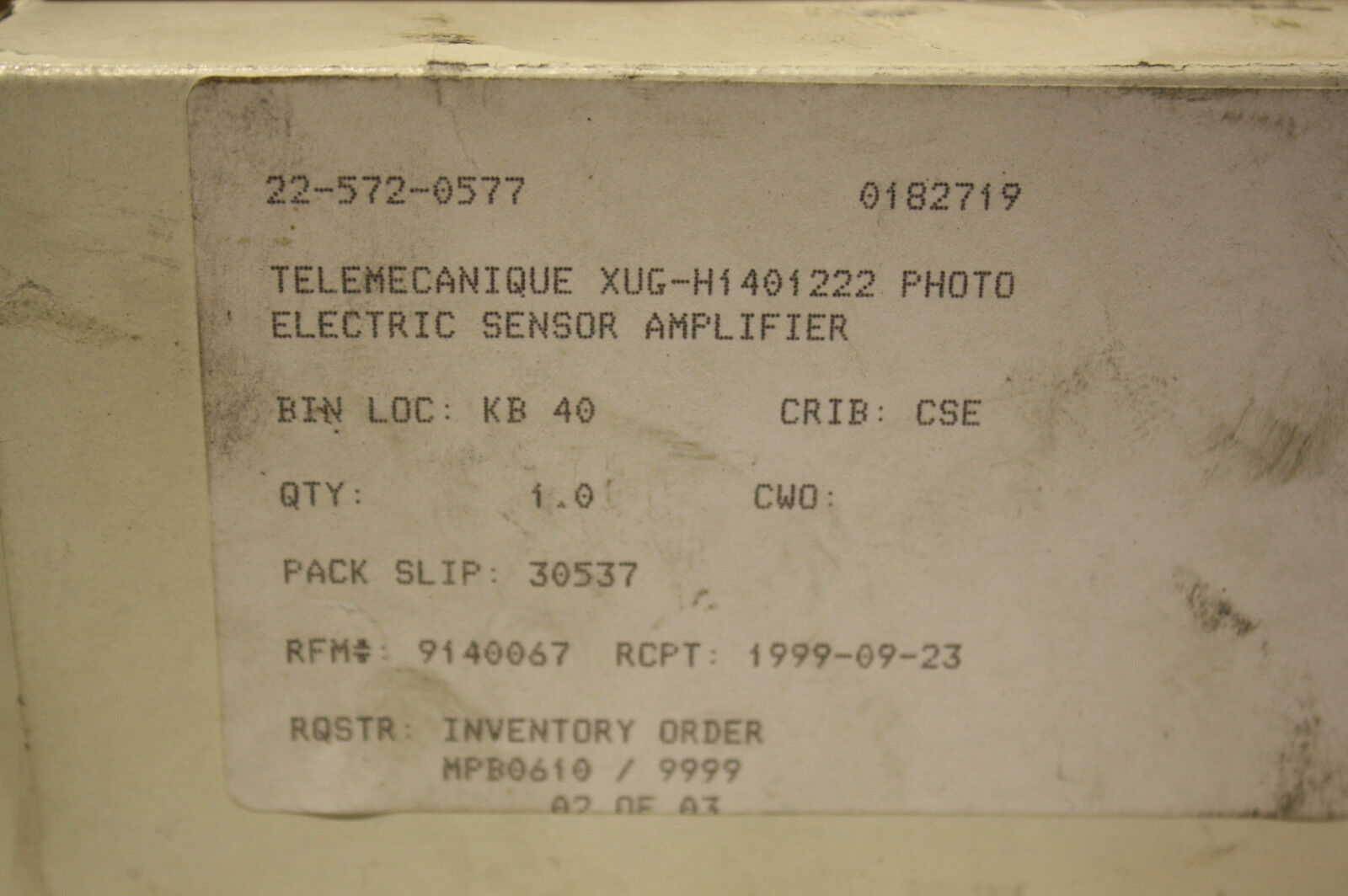 TELEMECANIQUE XUGH1401222 PHOTO ELECTRIC SENSOR AMPLIFIER