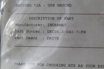Rexroth Indramat DKC06.3-040-7-FW Servo Drive Controller