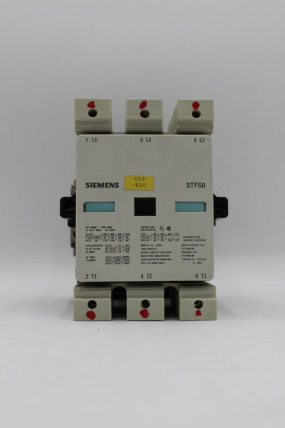 Siemens 3TF5022-OAK6 AC Contactor