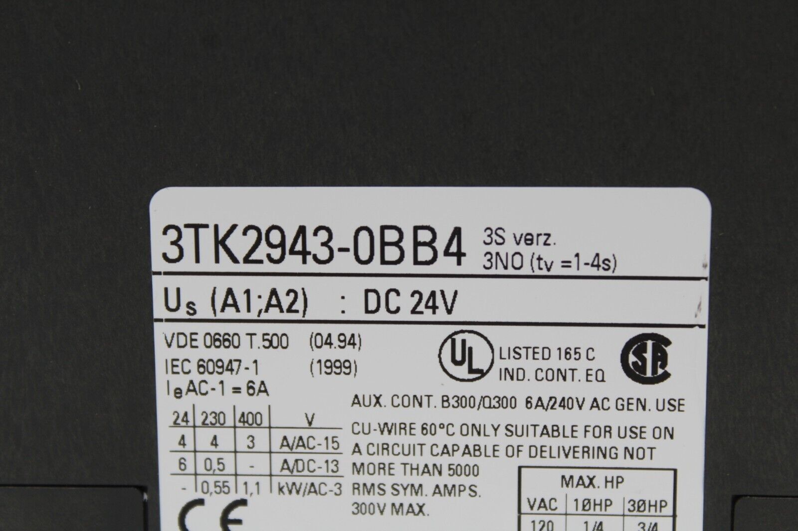 Siemens 3TK2943-0BB4 Safety Relay