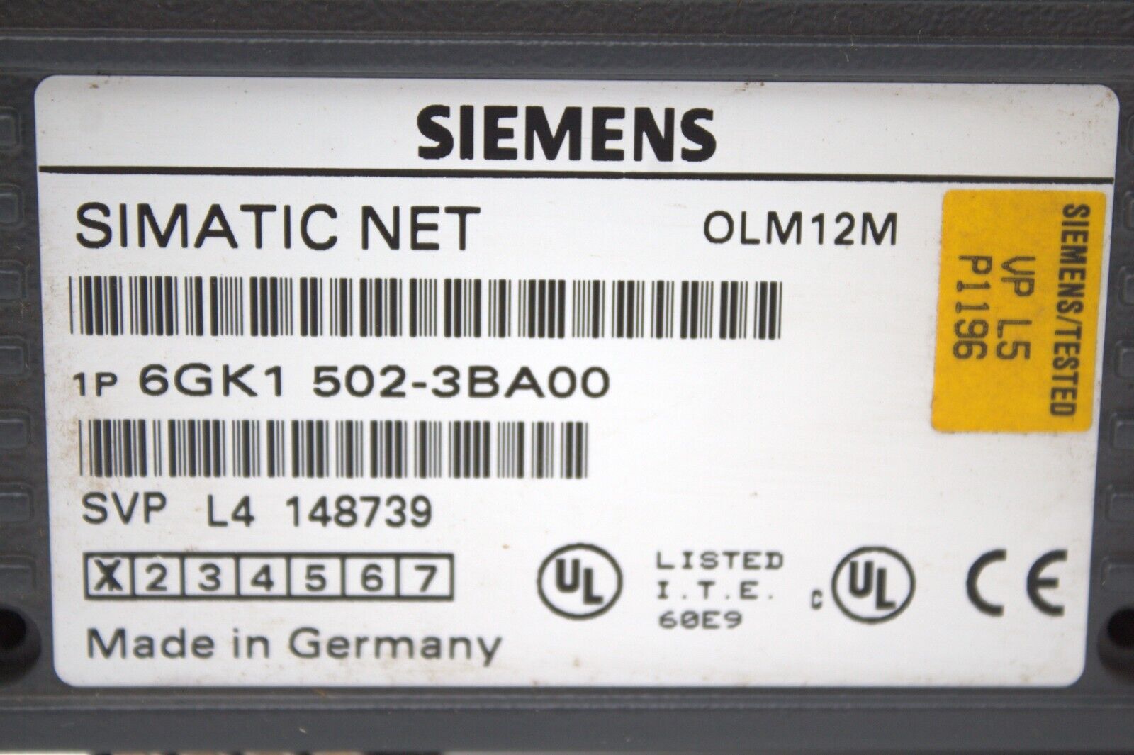  SIEMENS 6GK1502-3BA00 PROFIBUS OPTICAL LINK MODULE