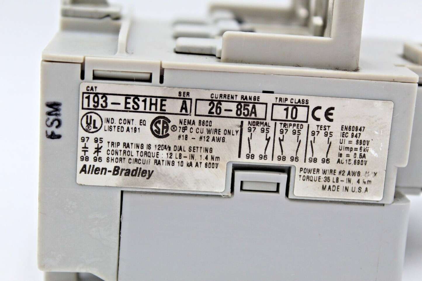 Allen-Bradley 193-ES1HE Overload Relay