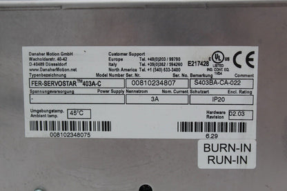 Kollmorgen S403BA-CA-022 Servo Drive