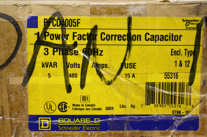 SQUARE D PFCD4002F REACTIVAR POWER FACTOR CORRECTION CAPACITOR