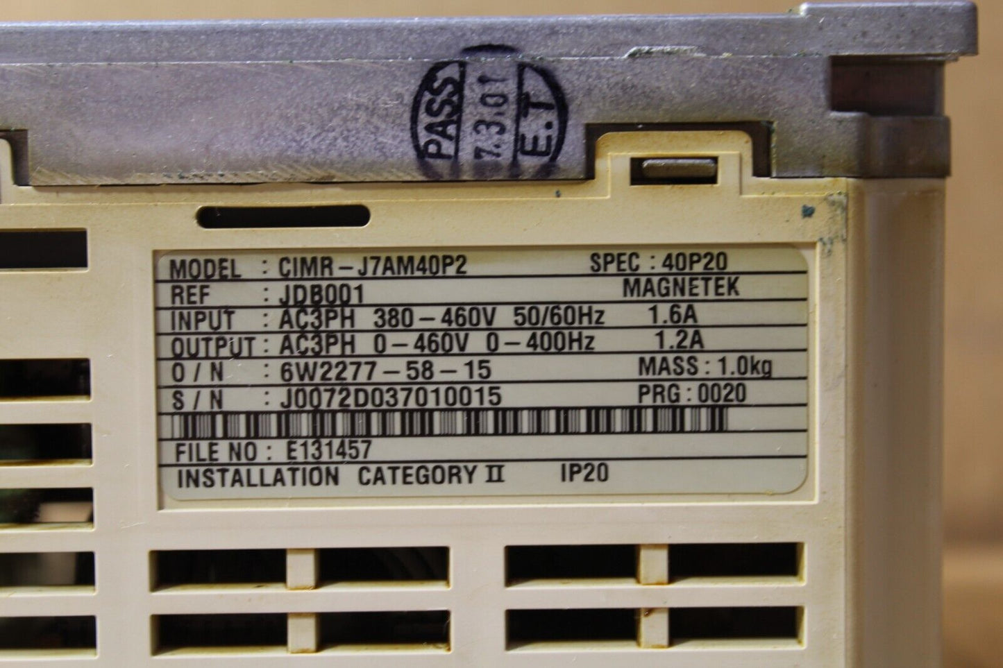 Yaskawa CIMR-J7AM40P2 AC Drive