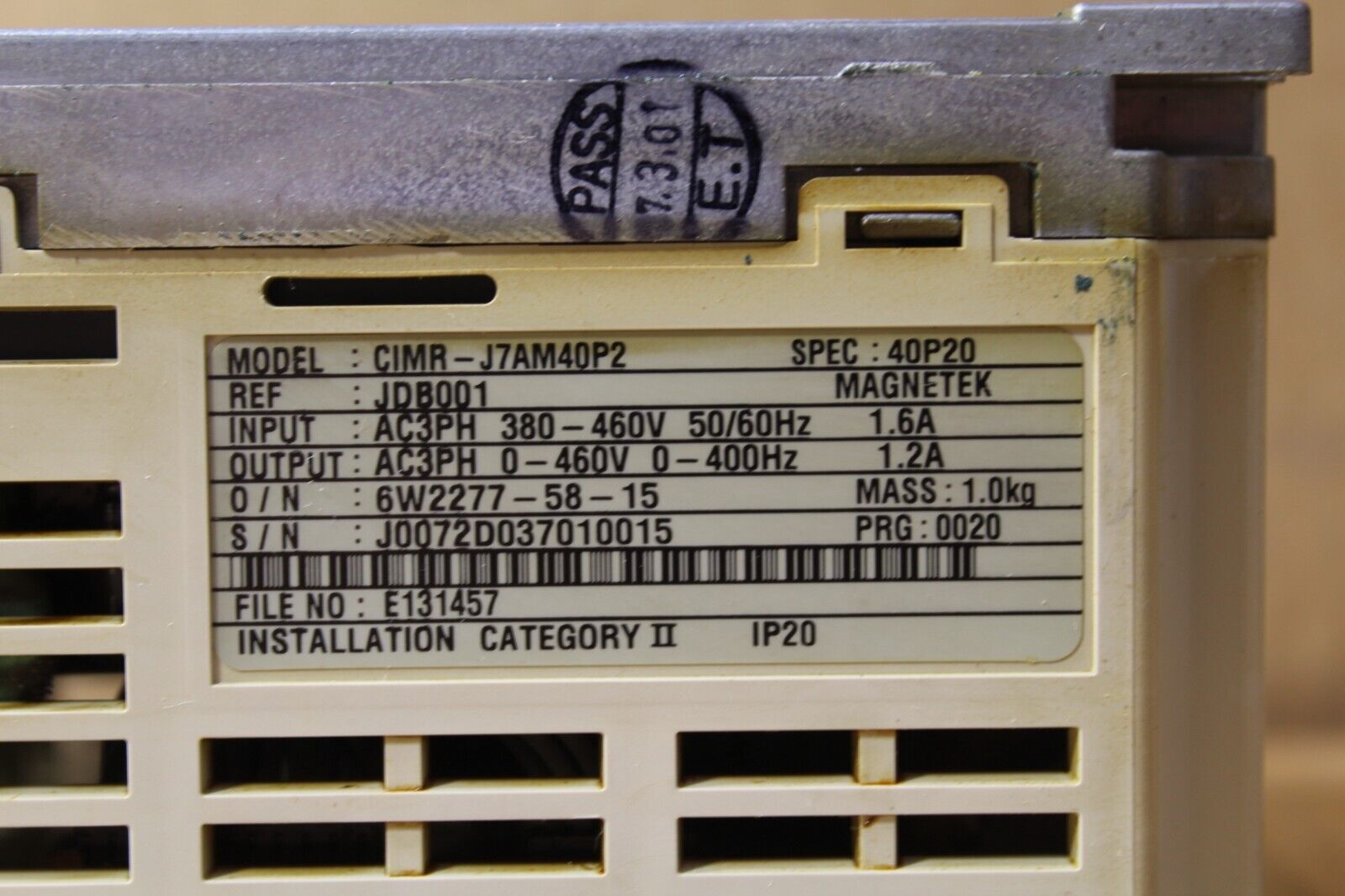 Yaskawa CIMR-J7AM40P2 AC Drive
