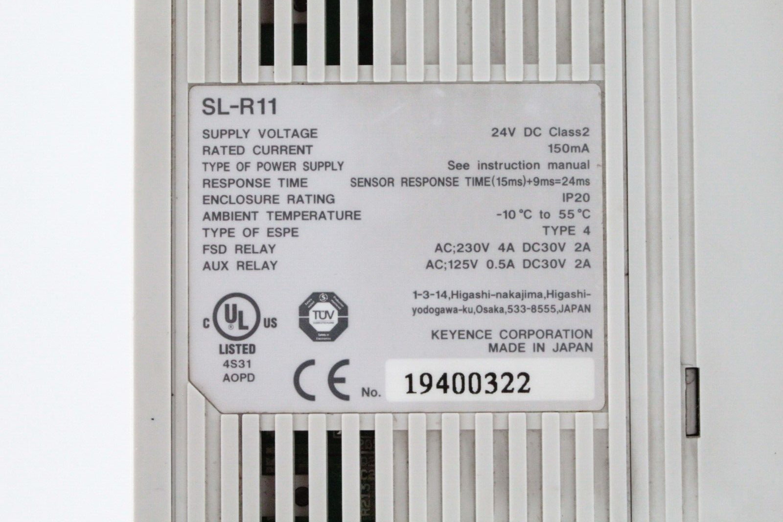 Keyence SL-R11 Safety Control Unit