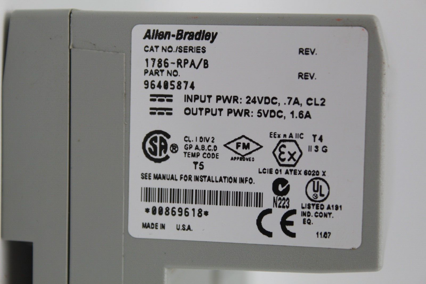 Allen Bradley 1786-RPA/B Repeater Adapter