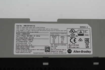 Allen-Bradley 25B-D010N114 Powerflex 525 AC Drive