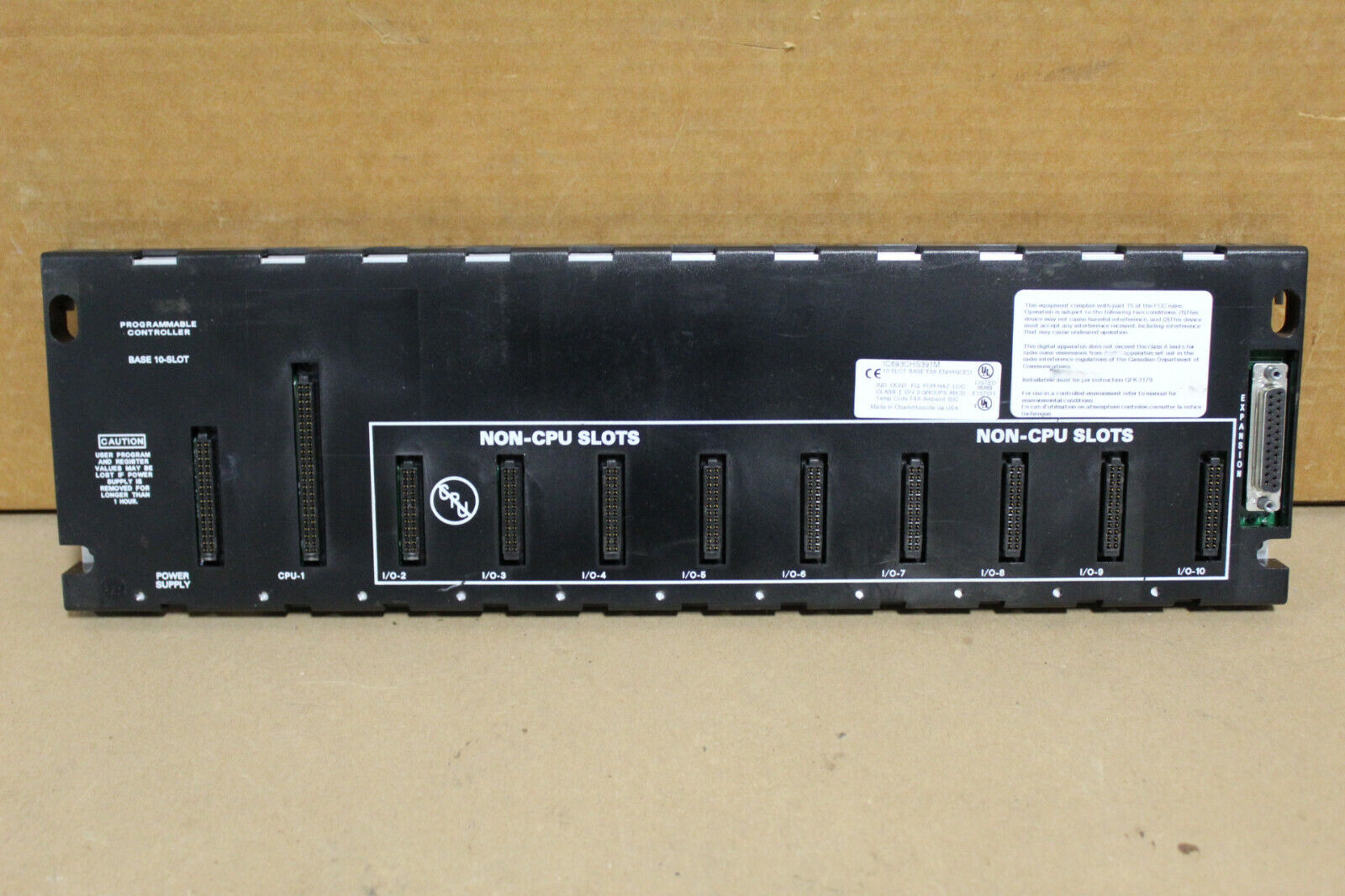 GE Fanuc IC693CHS391M 10 Slot Base EMI