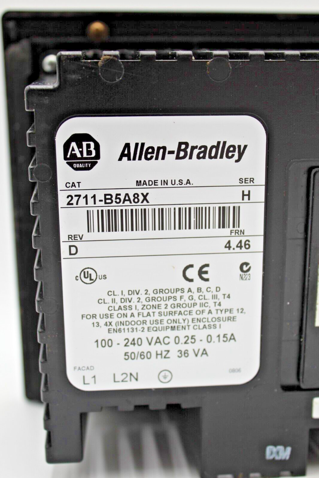 Allen-Bradley 2711-B5A8X PanelView 550 Operator Interface Panel