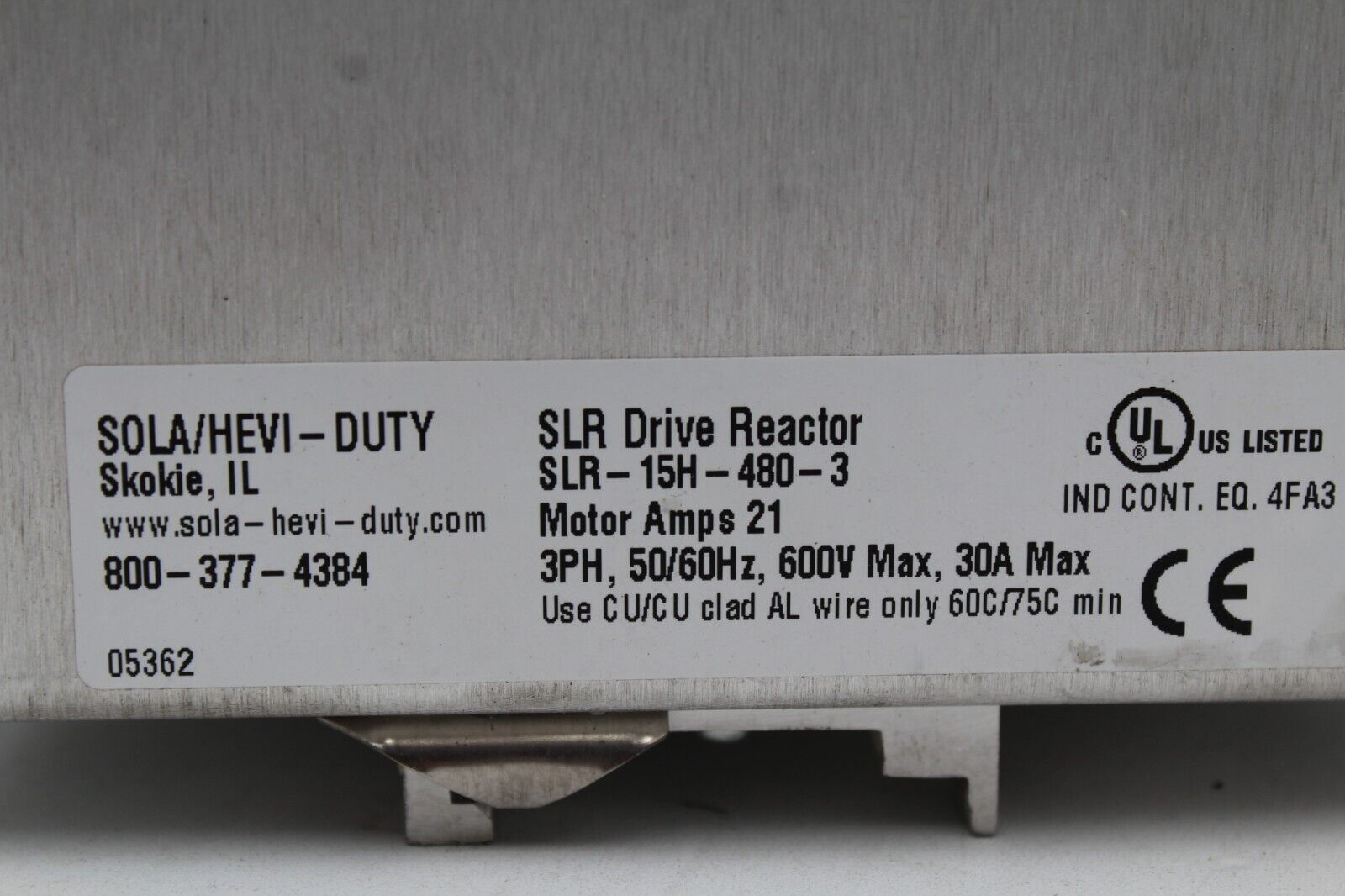 SOLA SLR-15H-480-3 LINE REACTOR