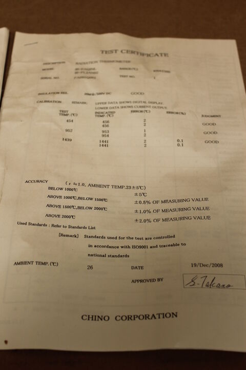 CHINO IR-FAQINL IR-FL2AN02 RADIATION THERMOMETER
