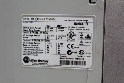Allen-Bradley 20BD052A0AYNAND0 PowerFlex 70 AC Drive