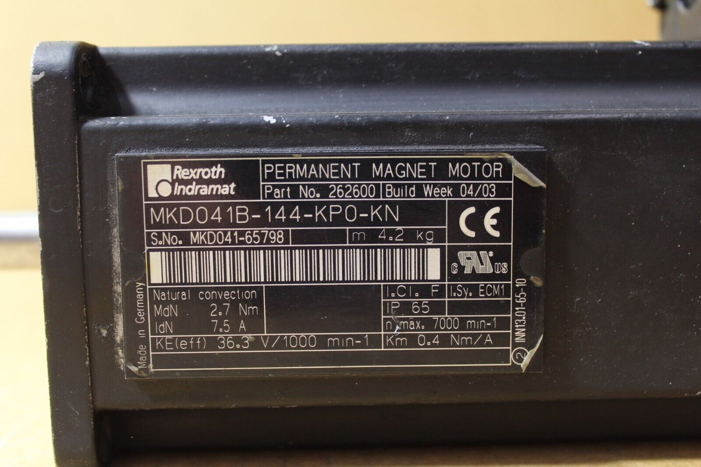 Rexroth Indramat MKD041B-144-KP0-KN Permanent Magnet Motor (See Description!)