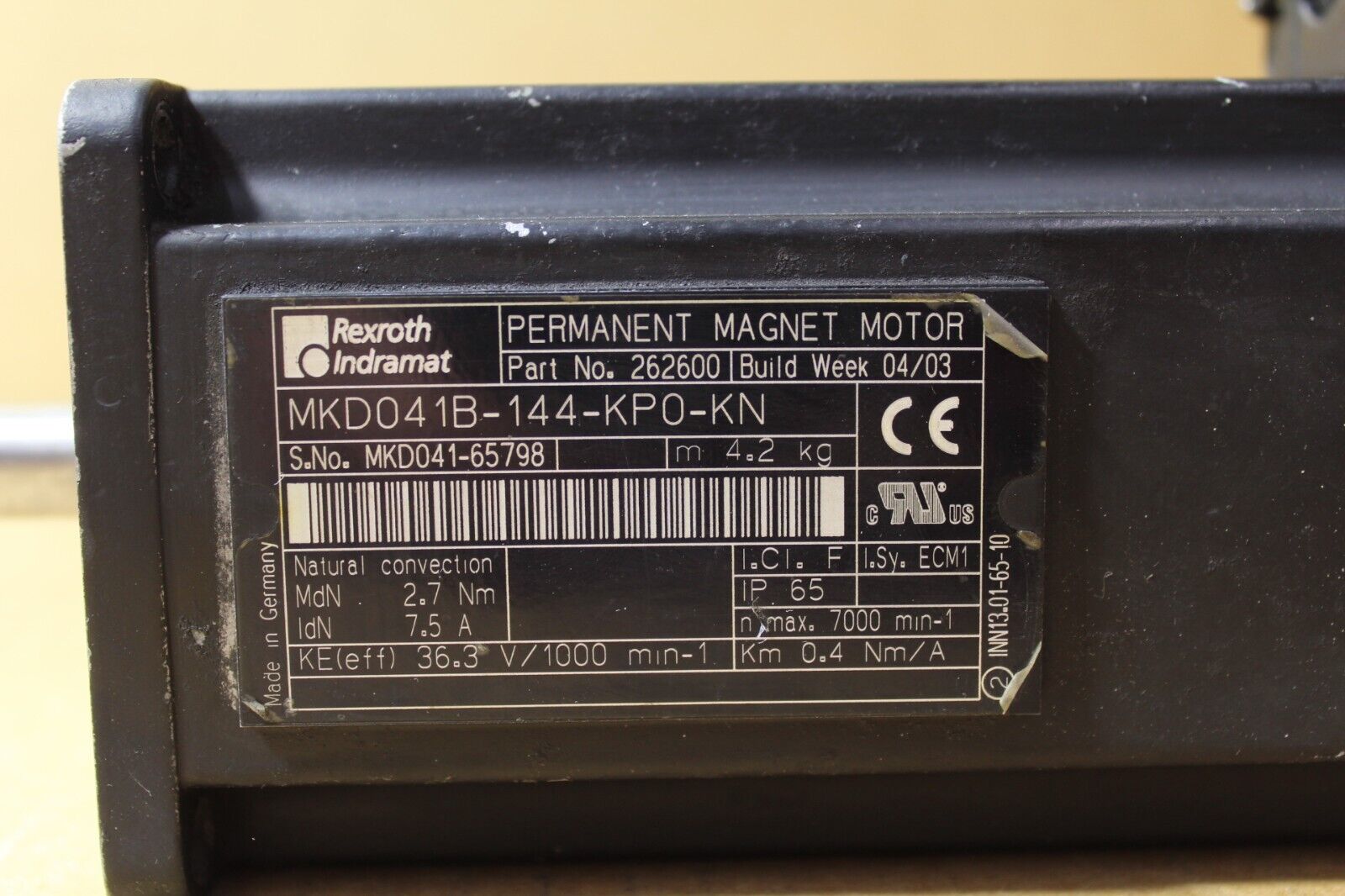 Rexroth Indramat MKD041B-144-KP0-KN Permanent Magnet Motor (See Description!)
