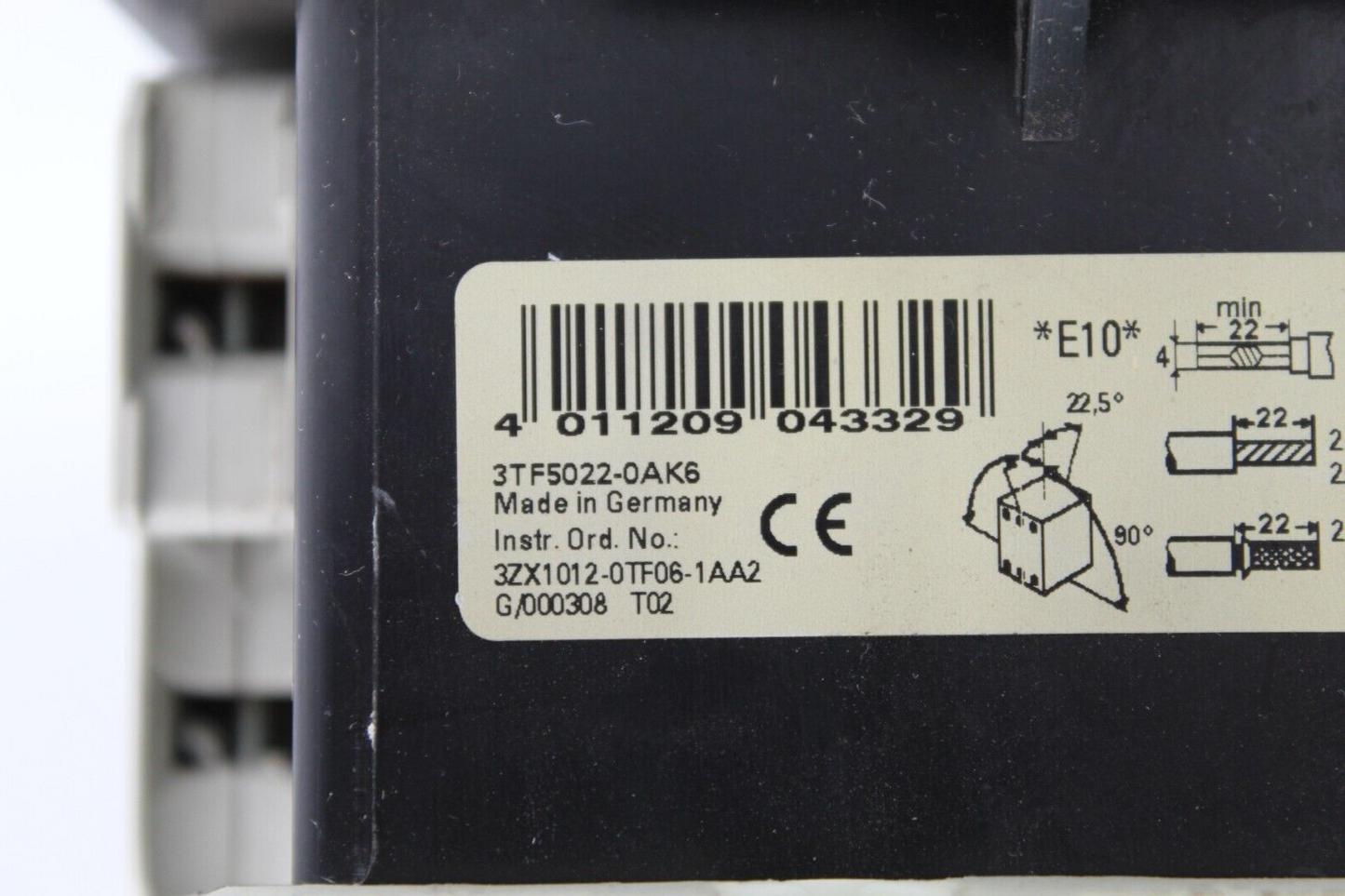 Siemens 3TF5022-OAK6 AC Contactor