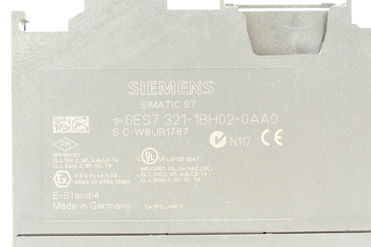 Siemens 6ES7 321-1BH02-0AA0 Simatic S7 Digital Input Module (No Door)