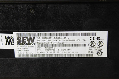 Sew EuroDrive MDS60A0110-5A3-4-0T MoviDrive 110hp