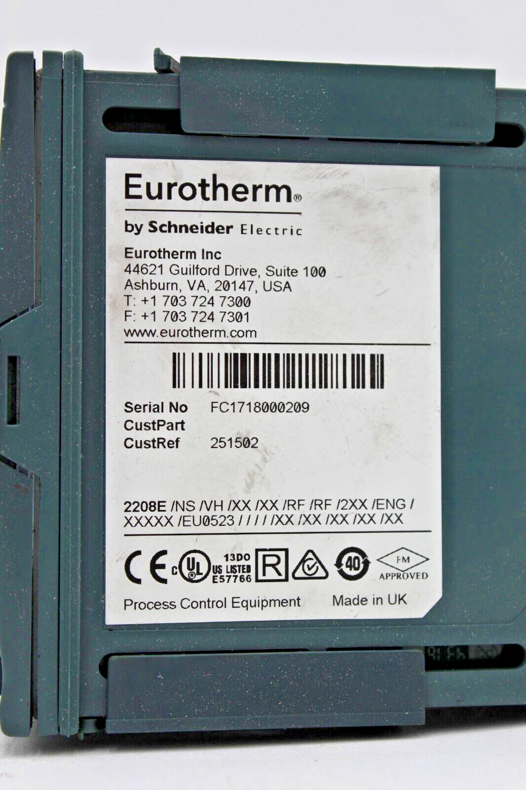 Eurotherm 2208E/NS/VH/XX/XX/RF/RF/2XX/ENG/XXXXX/EU0523 Temp Controller