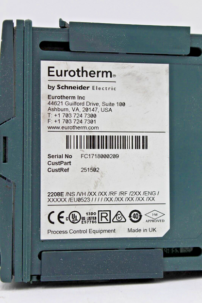 Eurotherm 2208E/NS/VH/XX/XX/RF/RF/2XX/ENG/XXXXX/EU0523 Temp Controller