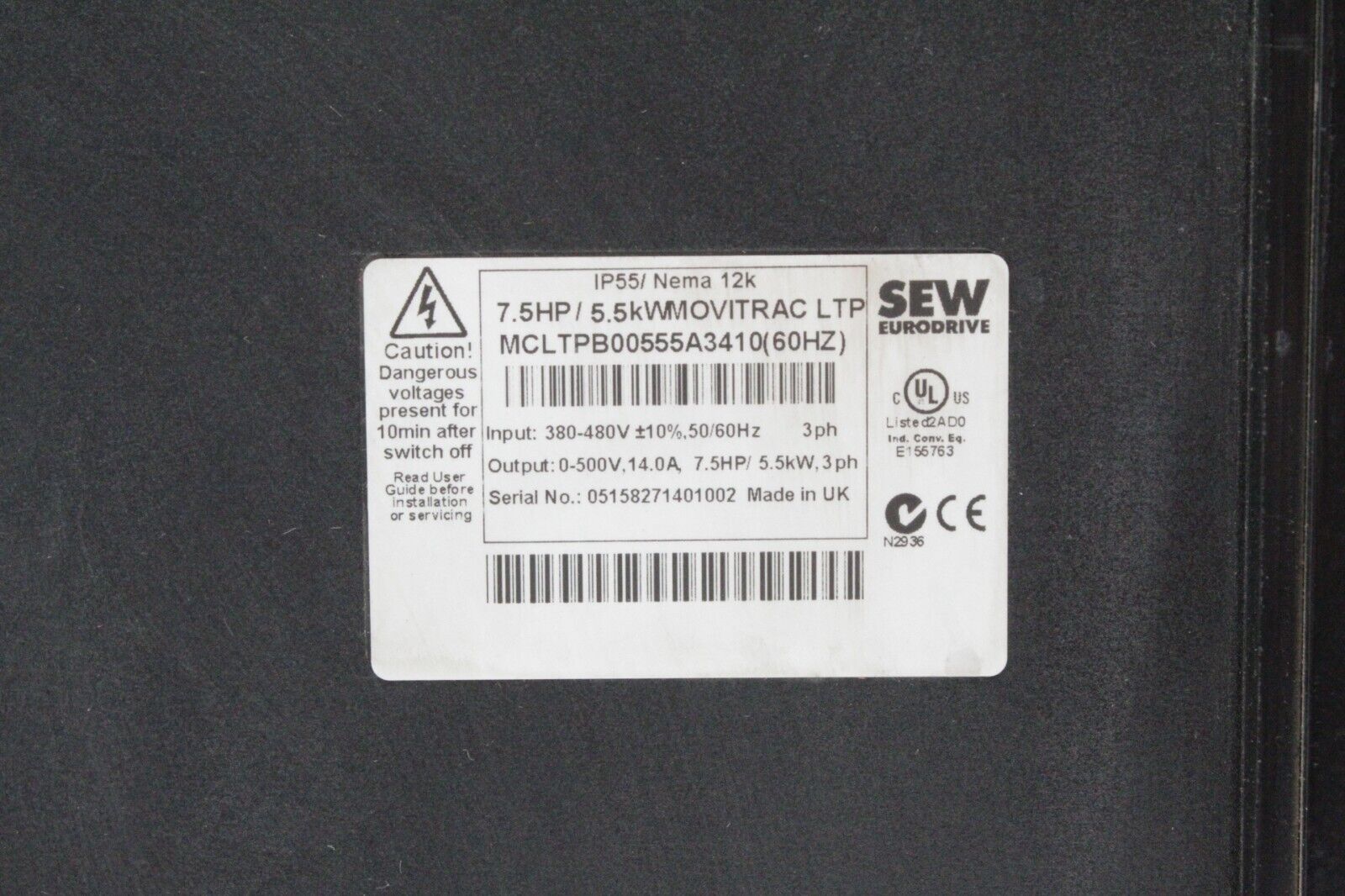 Sew EuroDrive MCLTPB00555A3410 Inverter Drive