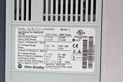 Allen-Bradley 20AD014A0AYNANNN PowerFlex 70 AC Drive