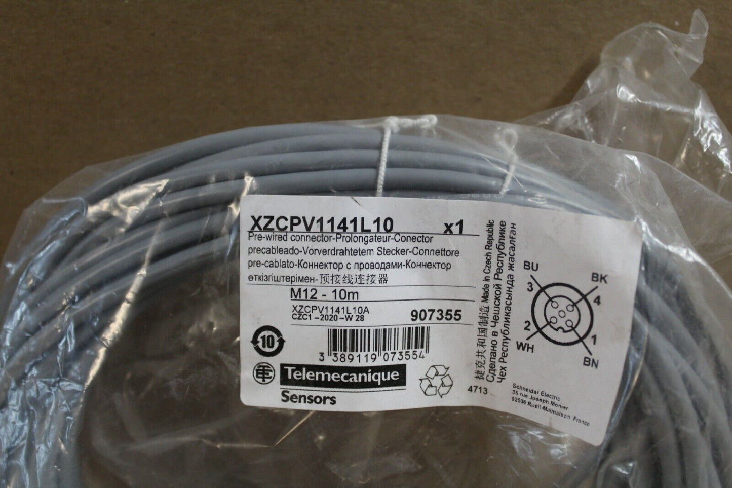 Telemechanique XZCPV1141L10 Pre-Wired Connector