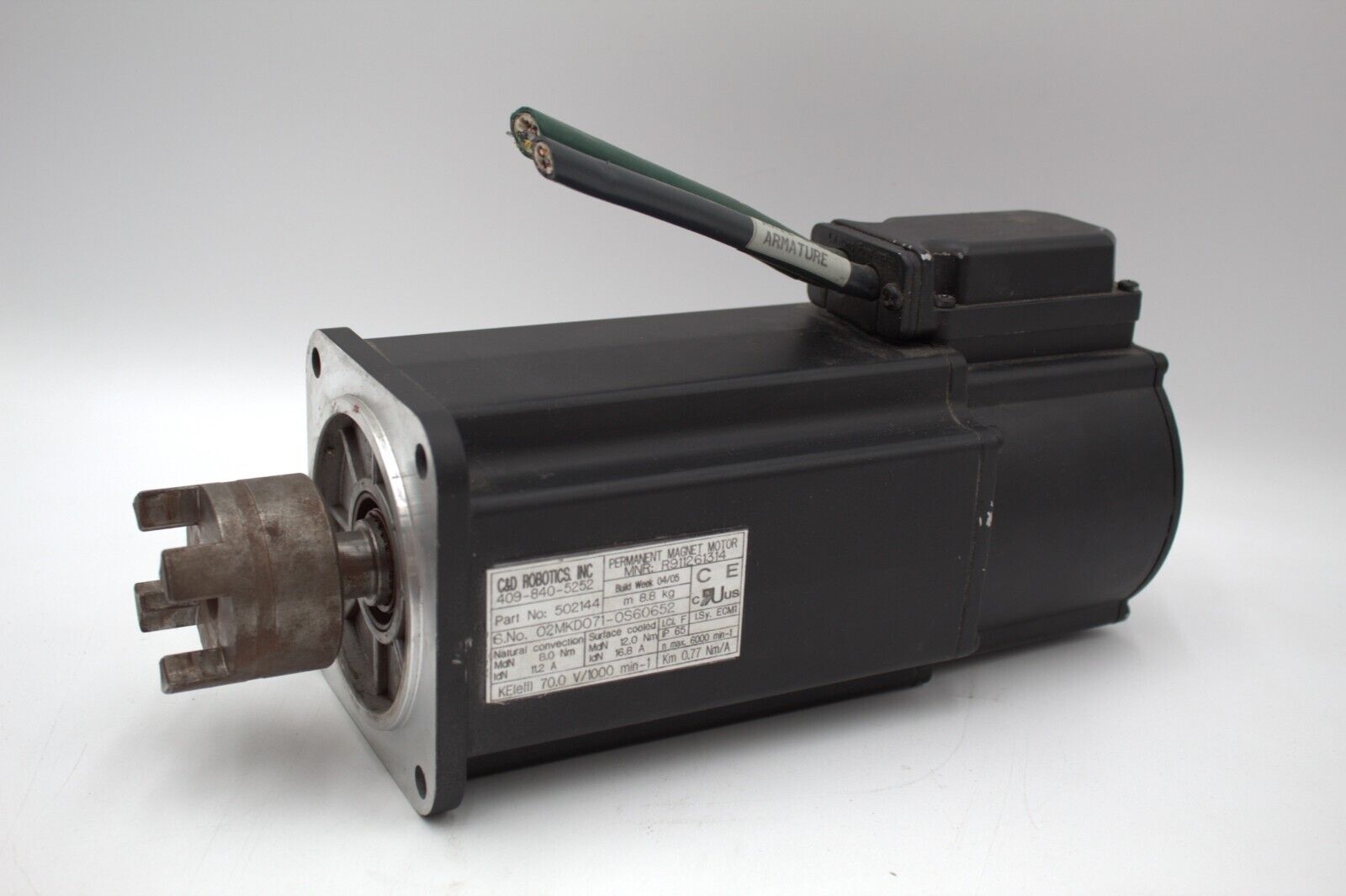 Rexroth Indramat R911261314 Servo Motor 02MKD071-0560652 502144