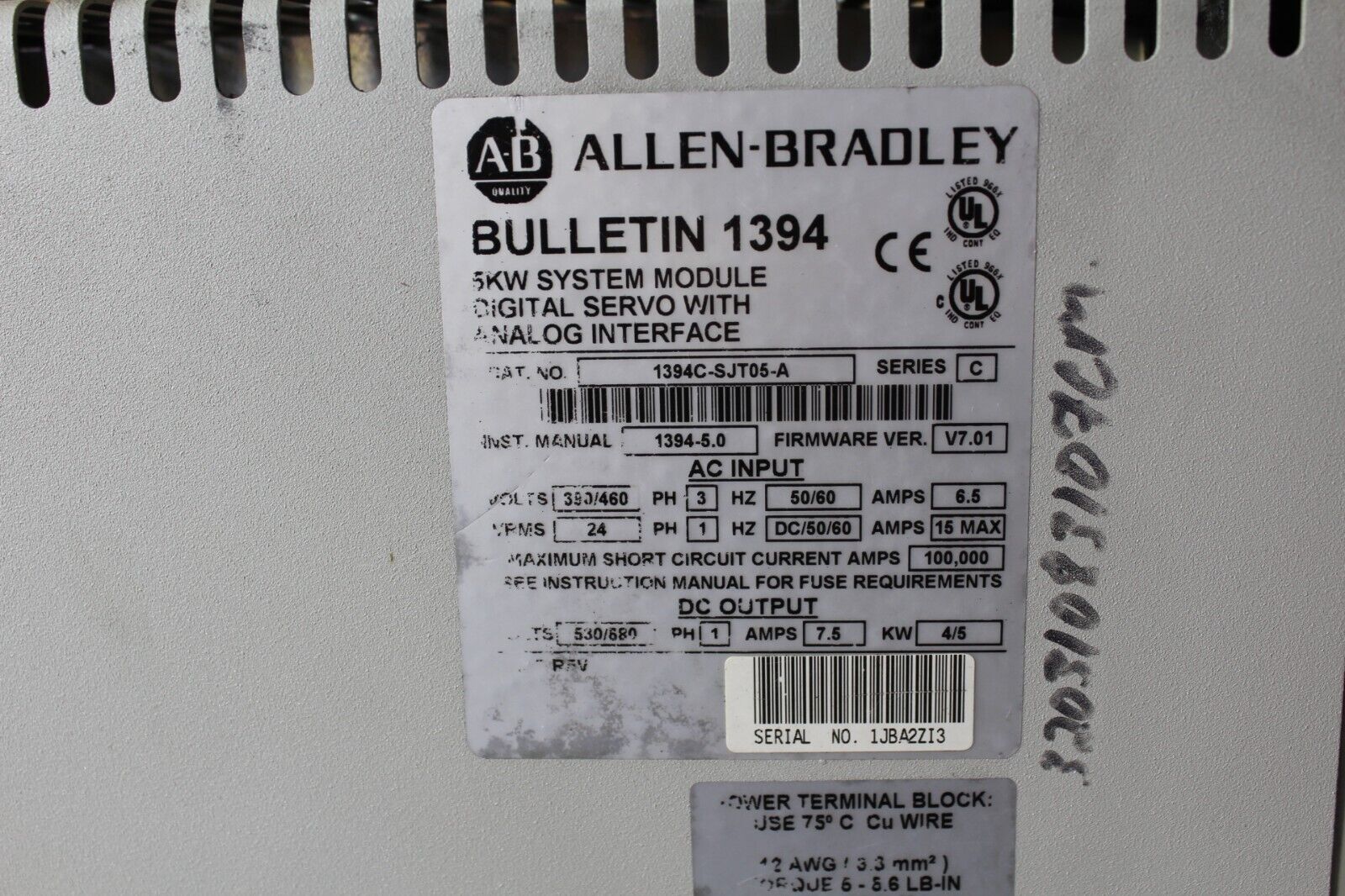 Allen-Bradley 1394C-SJT05-A Digital Servo w/ Interface (Broken Tab)