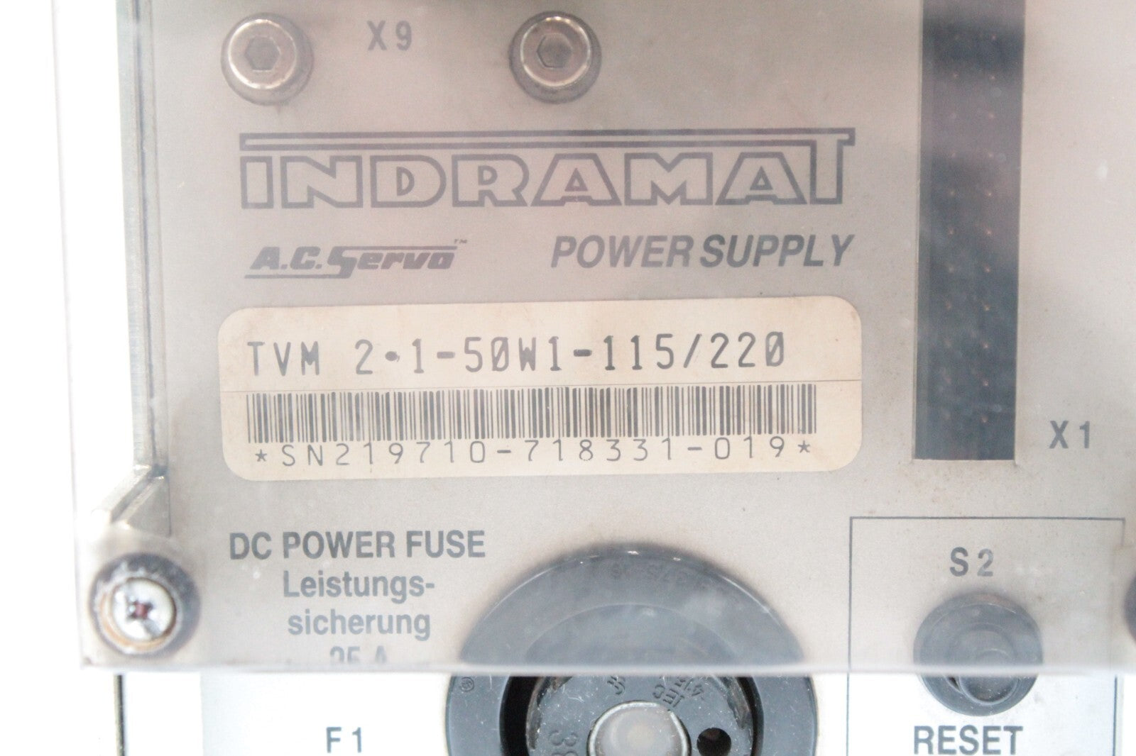 Indramat TVM 2.1-50W1-115/220 AC Servo Supply Module