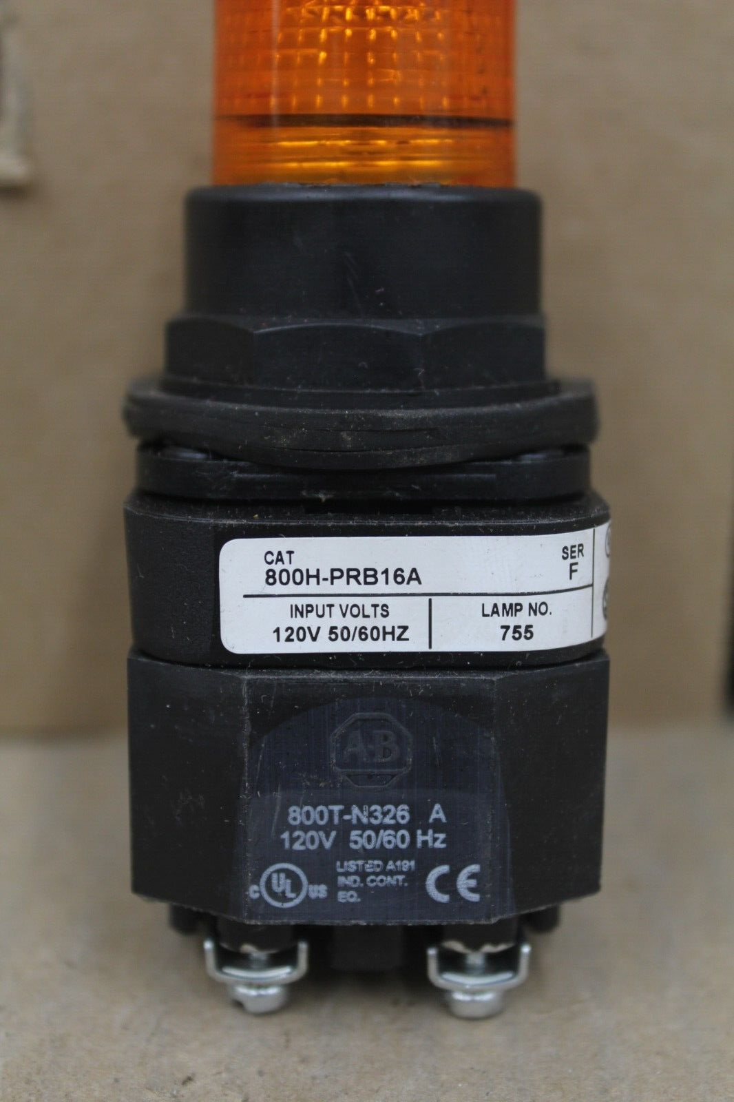 Allen Bradley 800H-PRB16A Amber Push Button