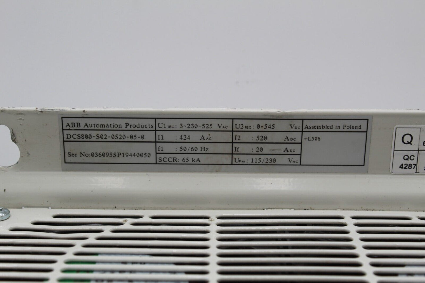 ABB DCS800-S02-0520-05-0 DC Drive