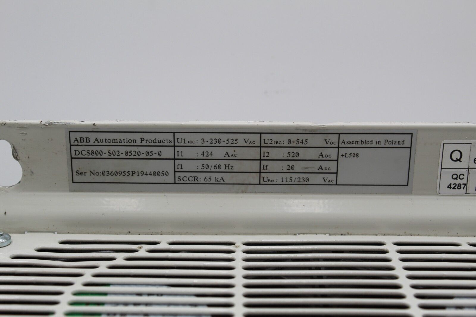ABB DCS800-S02-0520-05-0 DC Drive