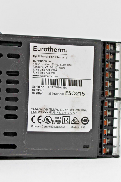 Eurotherm 2404/V4/VH/TM/VS/RR/RF/XX/YM/M6/ENG/XXXXX/EU0144 Temp Controller