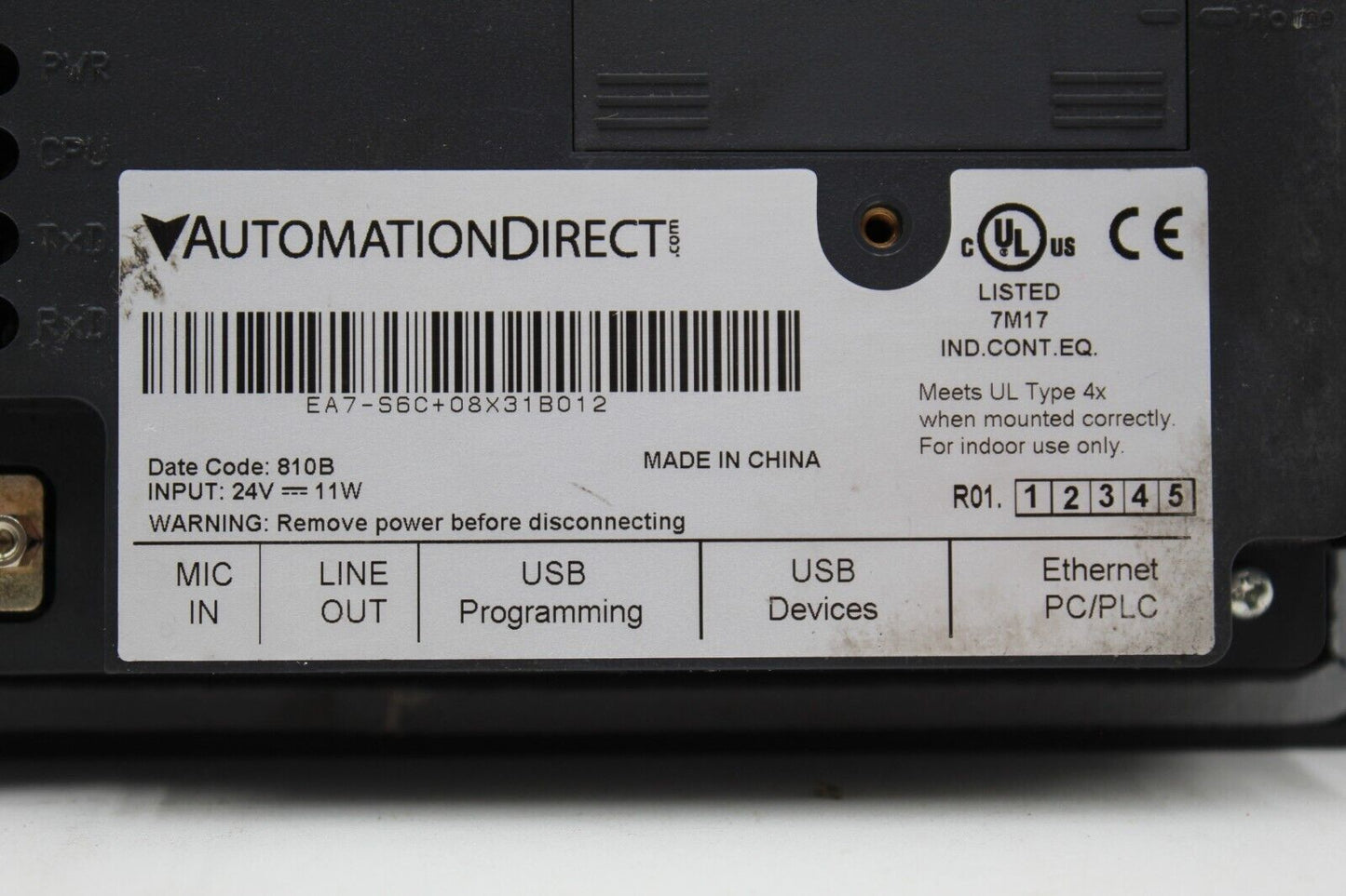 Automation Direct EA7-S6C +08X31B012 Operator Interface Panel